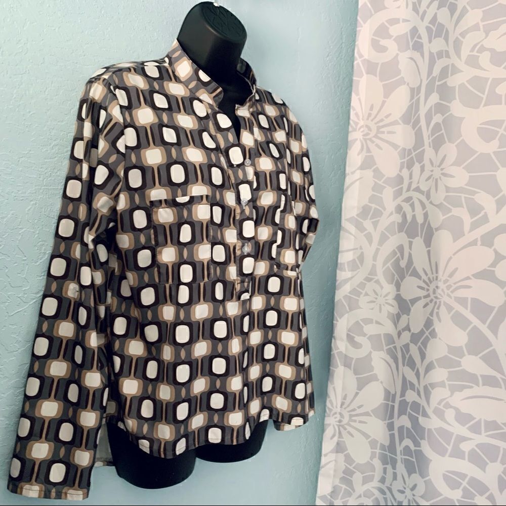 Laura Clement Abstract Print Blouse Size Large - Picture 6 of 8